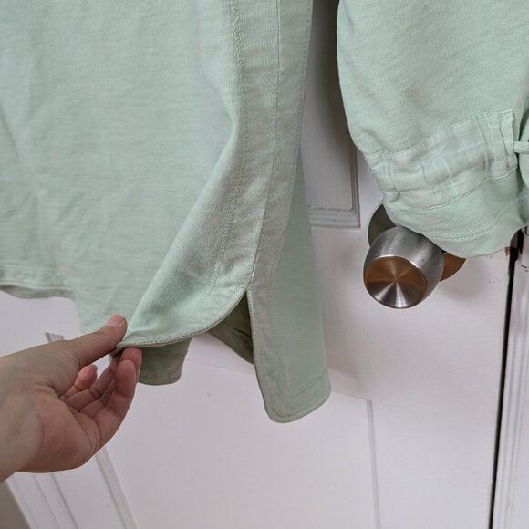 Soft Surroundings | Sage Green Cotton Blend Top Size Small - Picture 3 of 7